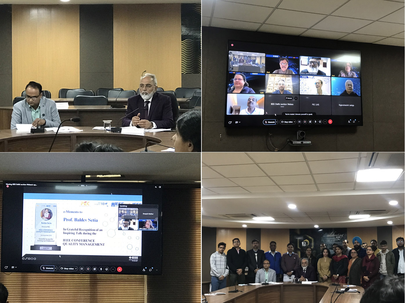 One Day Online Workshop on IEEE Quality and Management Conference organized by PEC 